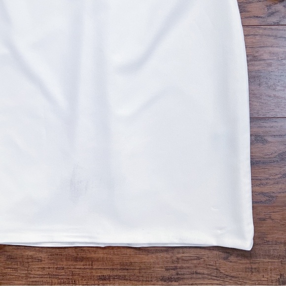 Dress The Population • bell sleeve mini dress cream crepe shift beaded sequin - Picture 5 of 10